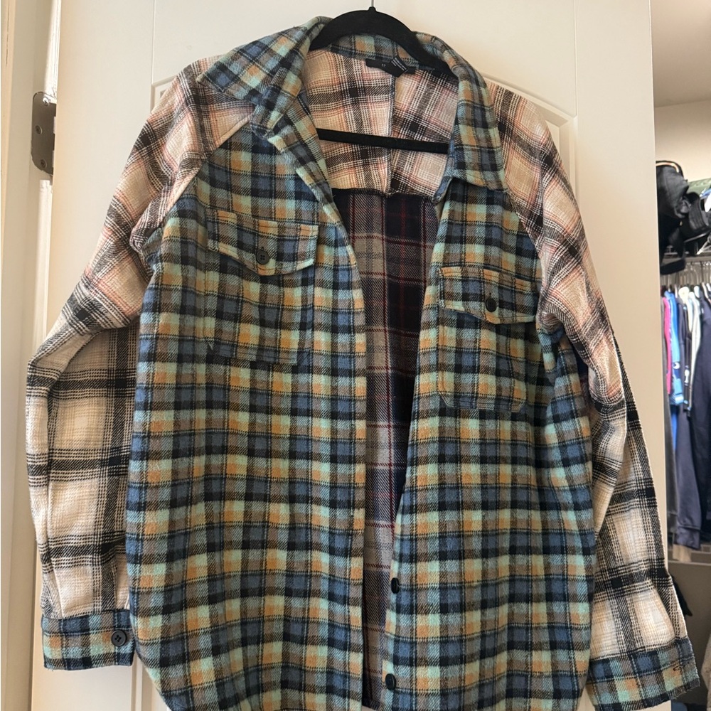 Forever 21 Checkered Shirt in Blue and Tan